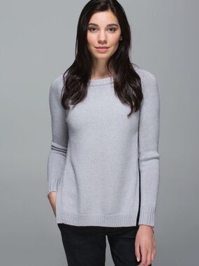 Lululemon Yin To You Merino Wool Sweater W3H79S (Heathered Light Grey) - Size 4